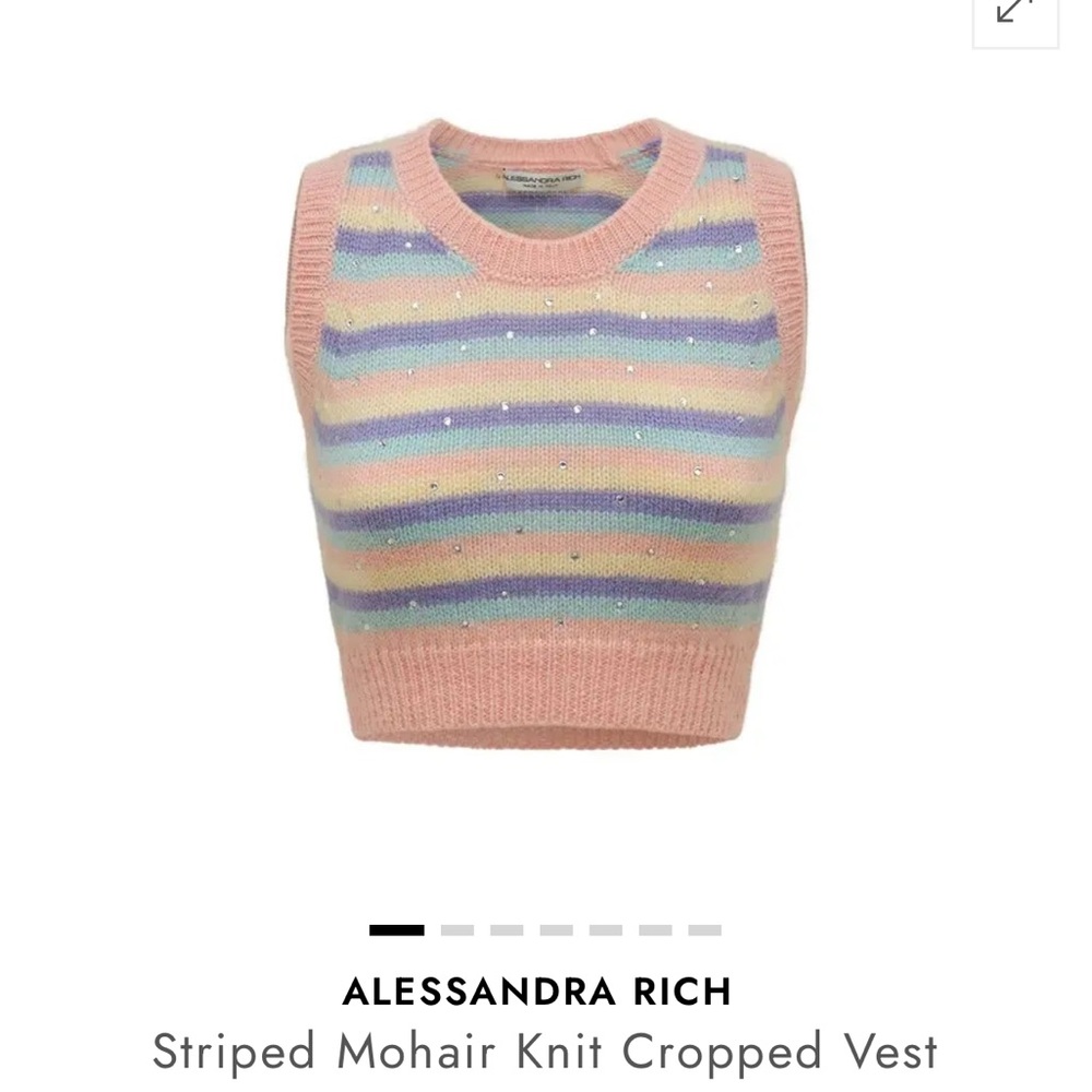 Alessandra Rich Pastel Striped Knit Vest